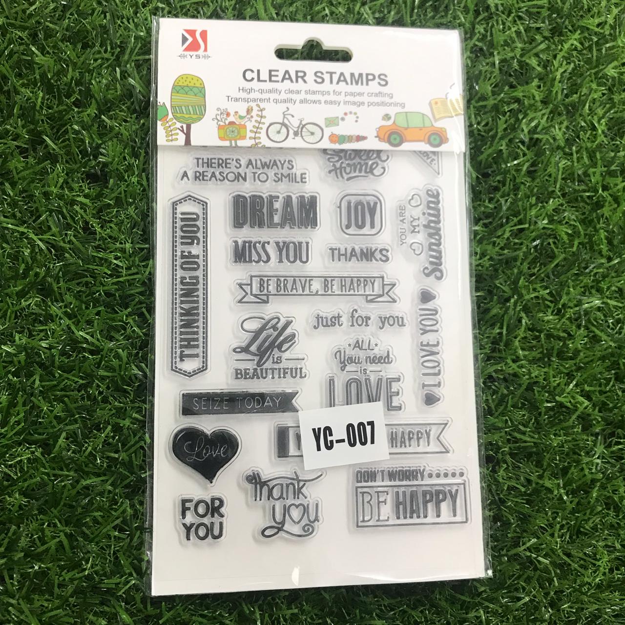 Clear Rubber Stamp- Sentiments- YC-007