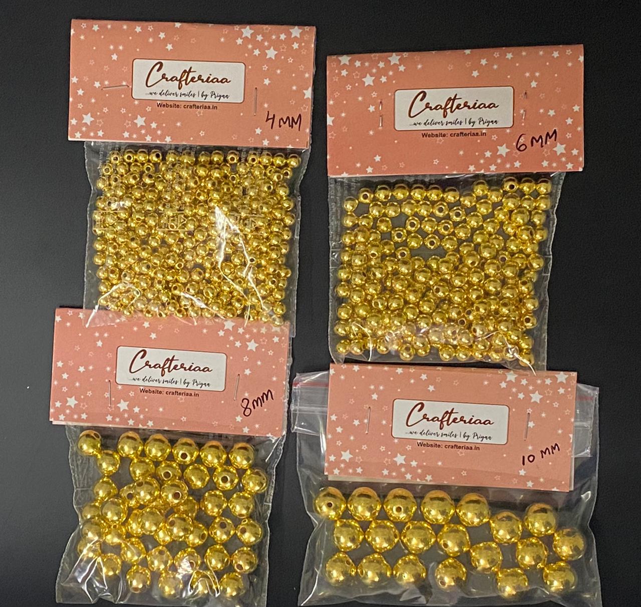 Golden Beads- 10 mm