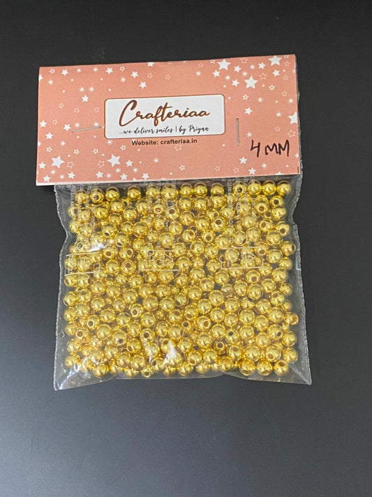 Golden Beads- 4 mm