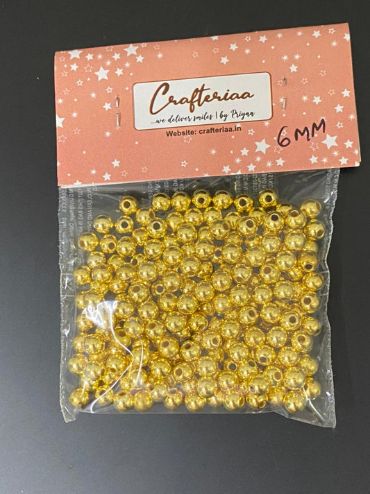 Golden Beads- 6 mm