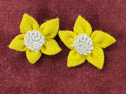 Jute Flowers- 2 Pieces shade – Yellow