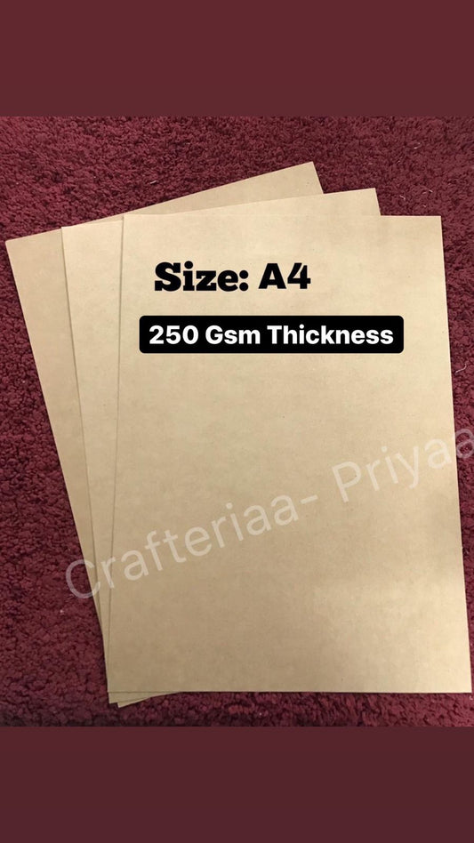 Craft / Brown Cardstock- 250 GSM- 10 Sheets- A4