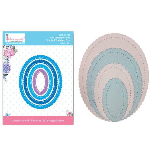 Stitched Scalloped Oval – Basic Designer Die