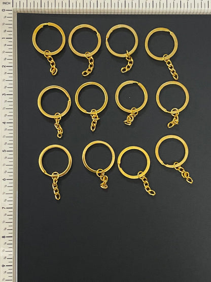 Key rings- 12 pieces- Gold