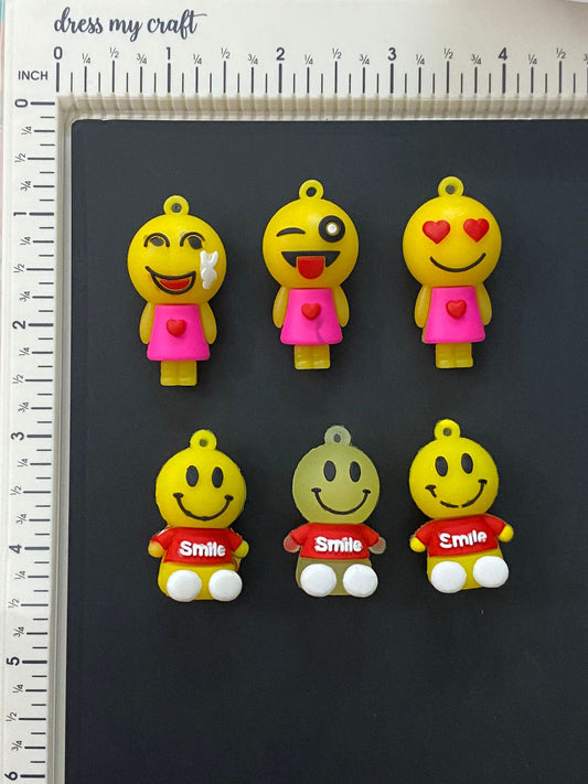 Cartoon Miniature 6 pieces – design 127 smilies