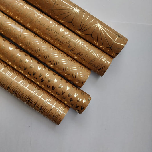 Gold Foiled Kraft Paper- A4 – 10 Sheets