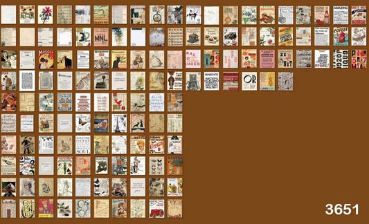 Vellum Ephemera Set of 365 sheets- (5×4 cm)- Design 1