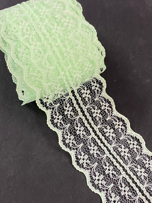 Net Lace- 1 roll-2 mtr- pastel-green II