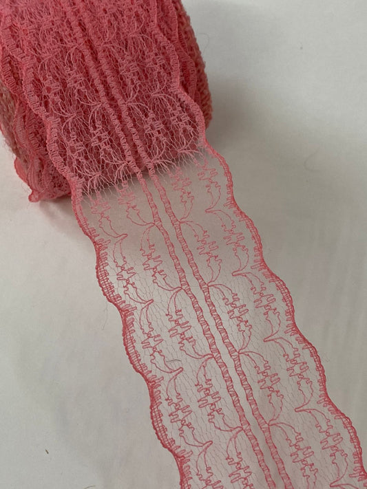 Net Lace- 1 roll-2 mtr- Light Coral