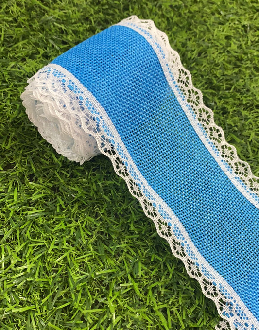 Jute Lace- 1 roll- Red- 2 mtr- Blue
