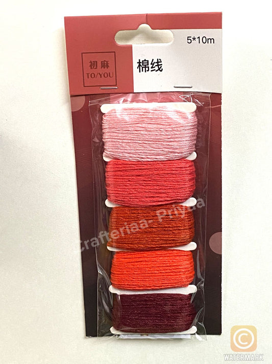 Woollen Threads Combo- 50 metre – Red theme