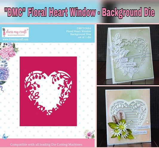 Floral Heart Window – Background Dies