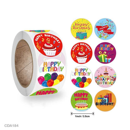 Birthday Sticker Roll – 500 pieces each roll – CDA184