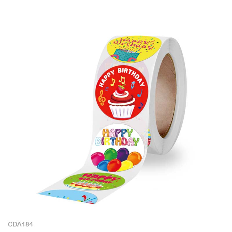 Birthday Sticker Roll – 500 pieces each roll – CDA184