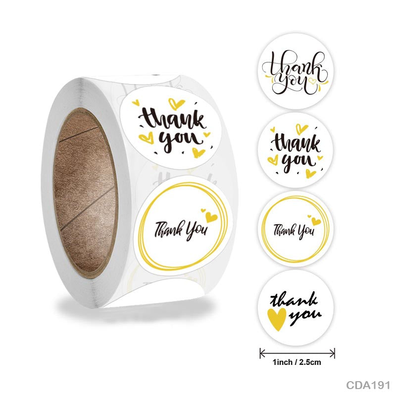 Thank you Sticker – 500 pieces each roll – CDA191