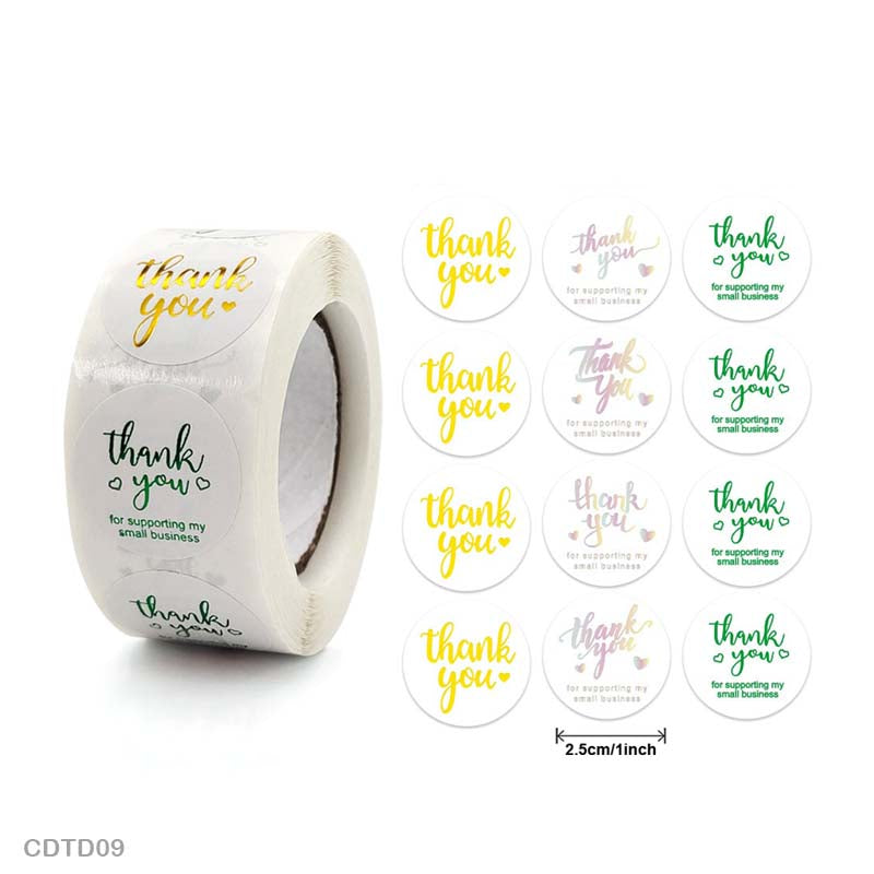 Thank you Sticker – 500 pieces each roll – CDTD09