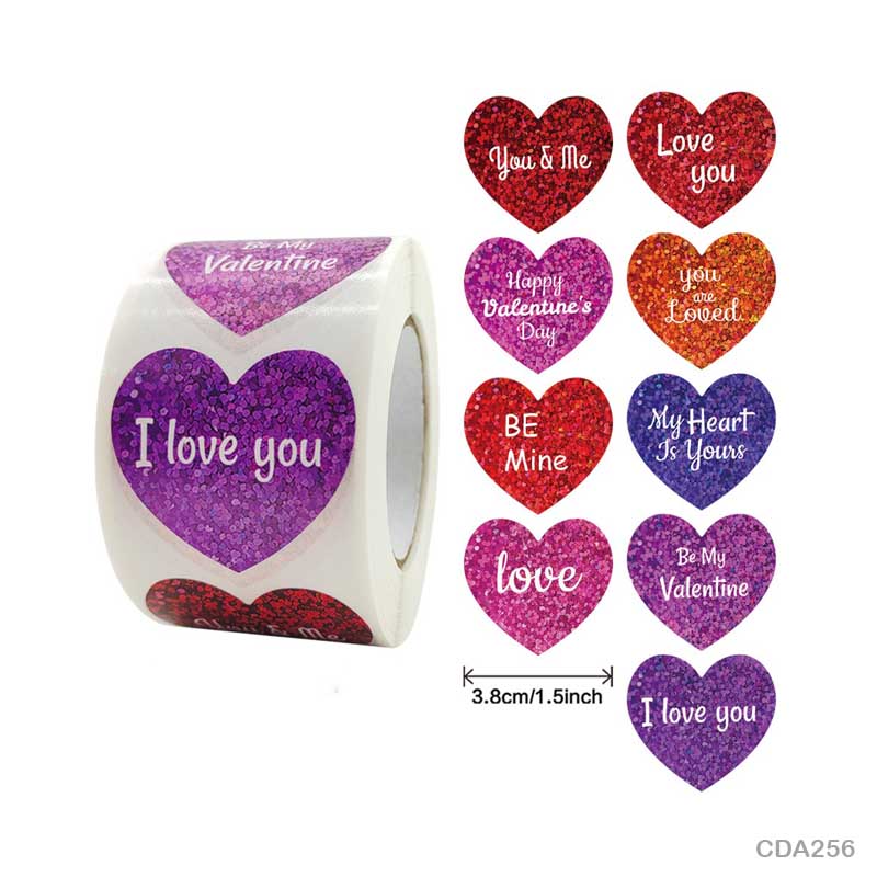 Heart Sticker Roll – 500 pieces each roll – CDA256