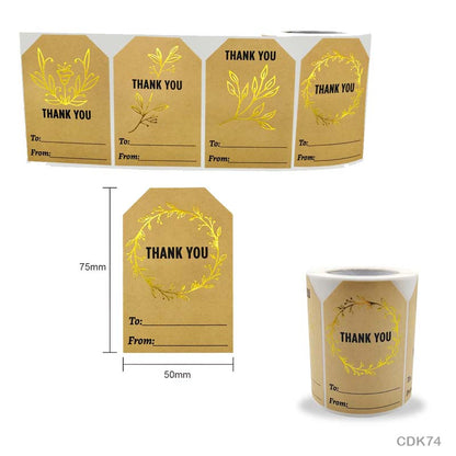 Thank You TAG Sticker Roll – CDK74