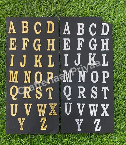 Acrylic Alphabet Set – Gold + Silver