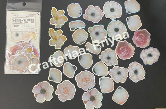 Shimmer Flowers- Design C- 30 pieces /CPJ439