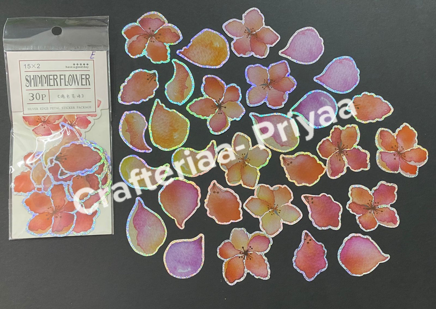 Shimmer Flowers- Design E- 30 pieces, CPJ441