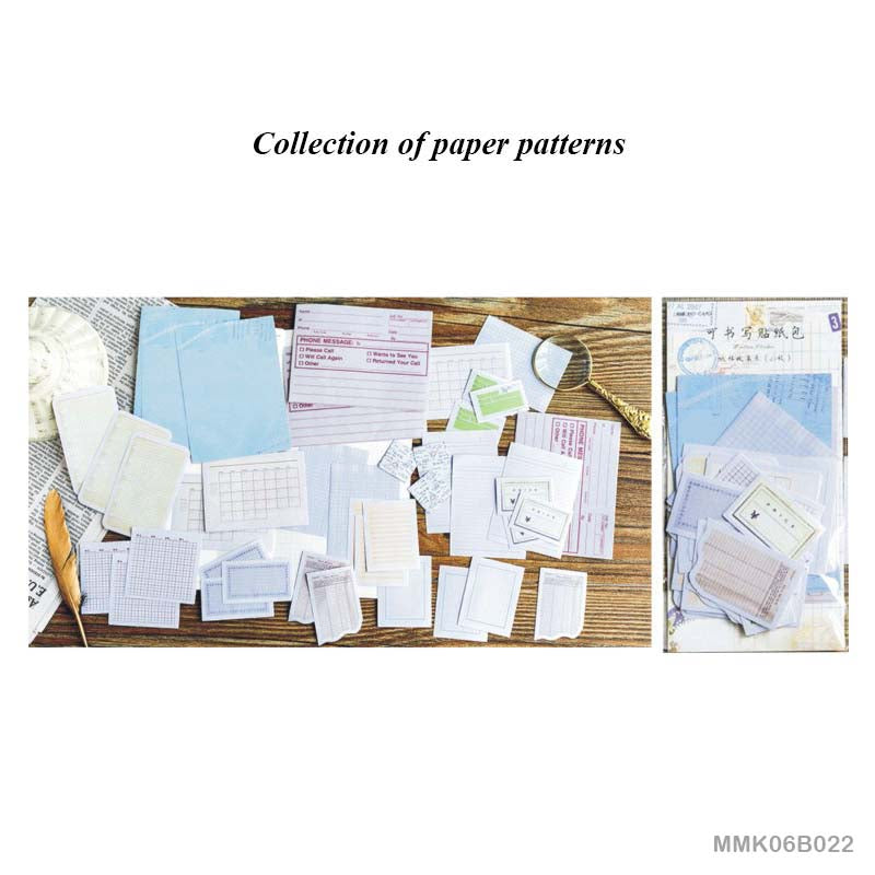 Written Stickers set – Collection of paper patterns – 15 Pieces- MMK06B022/CPJ413