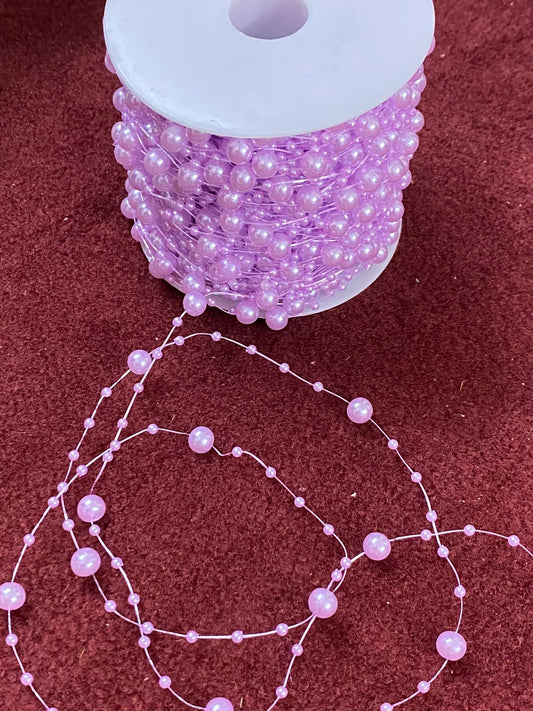Bead/Pearl lace -1 mtr color light purple