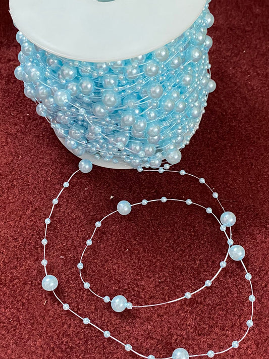 Bead / Pearl lace -1 mtr color light Blue