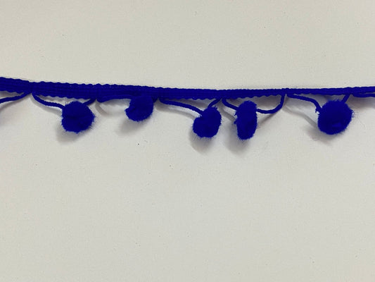 Pom Pom lace -1 mtr color : Royal Blue