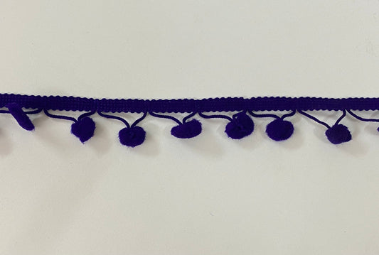 Pom Pom lace -1 mtr color : Purple