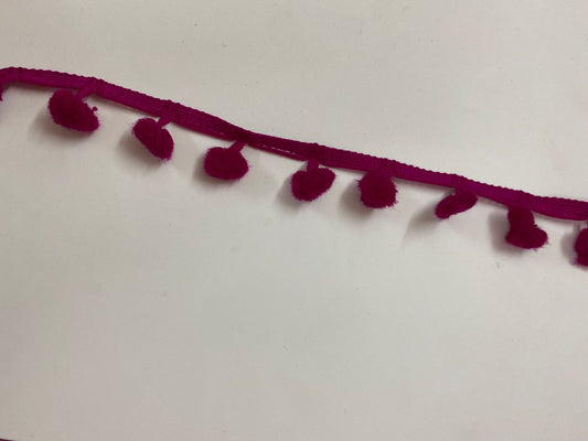 Pom Pom lace -1 mtr color : Pink