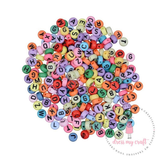 Colorful Round Letter Beads – Coloured