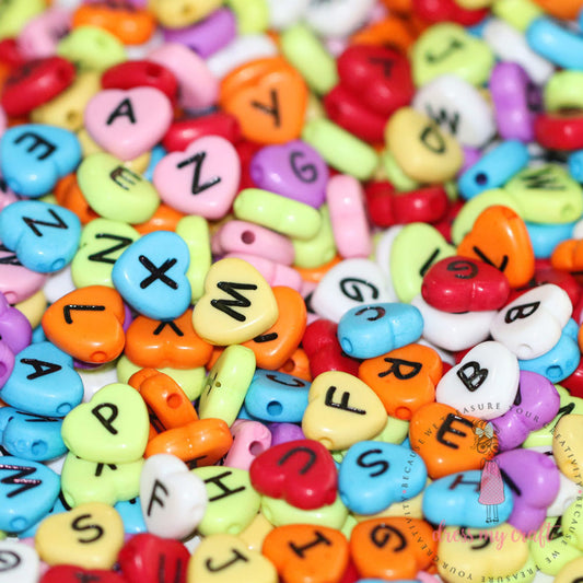 Heart Letter Beads – Coloured