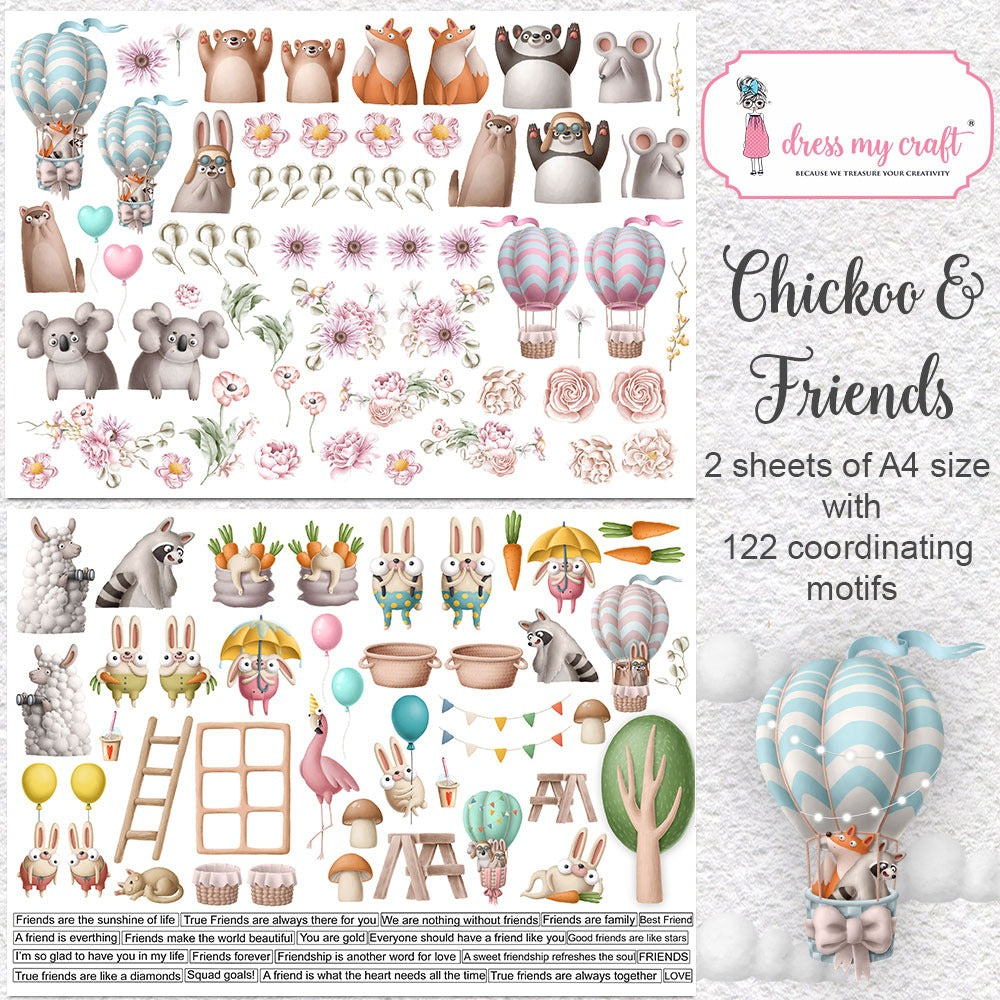 Chickoo & Friends Motif Sheets