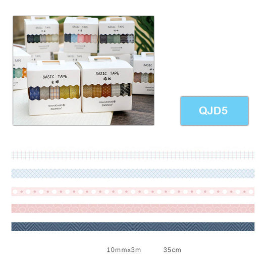 Washi Tape – Set of 5 tapes Design-QJD-5