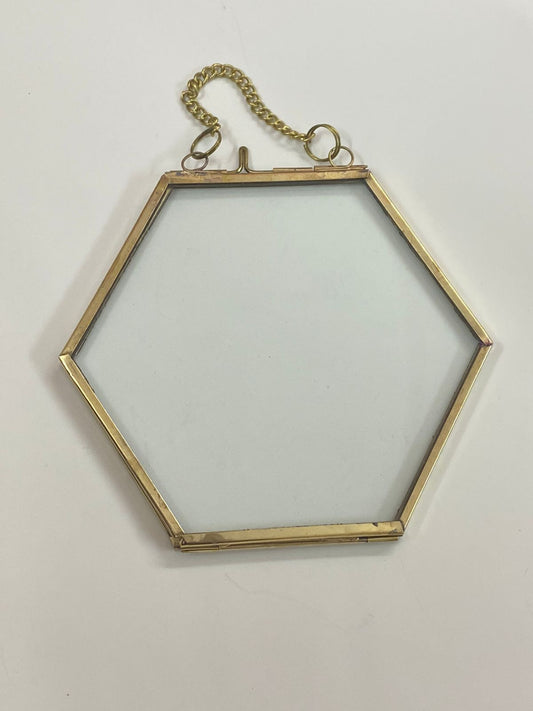 Vintage Glass Frame – Hexagon- 6 inch- FREE SHIPPING