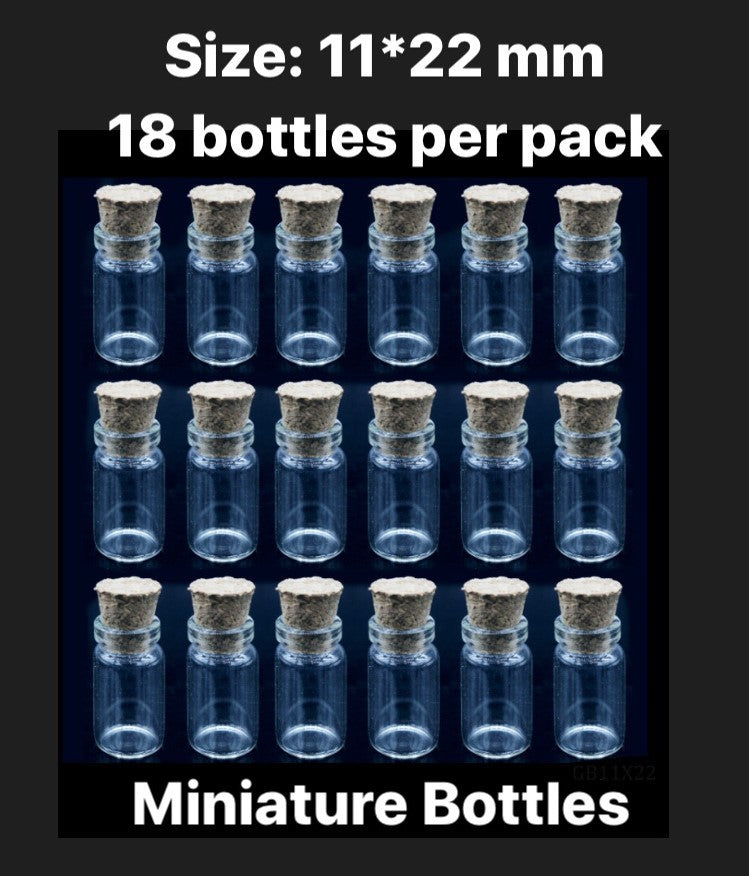 Miniature Glass Bottles Design-10- Size: 11*22 MM