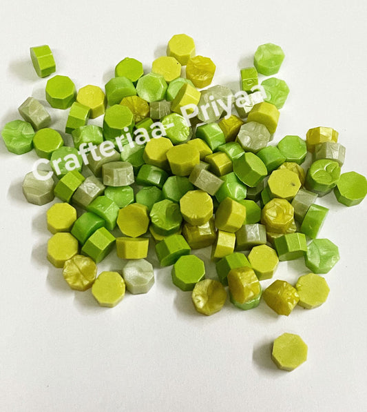 Wax Seal Beads- 100 pieces – Shade N14 – Green Theme
