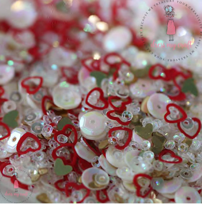 Red Hearts Sequins- 8 Gm