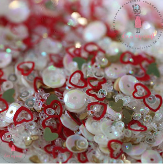 Red Hearts Sequins- 8 Gm