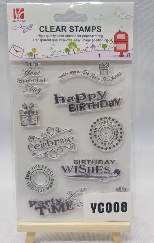 Clear Rubber Stamp- Elements- YC-008