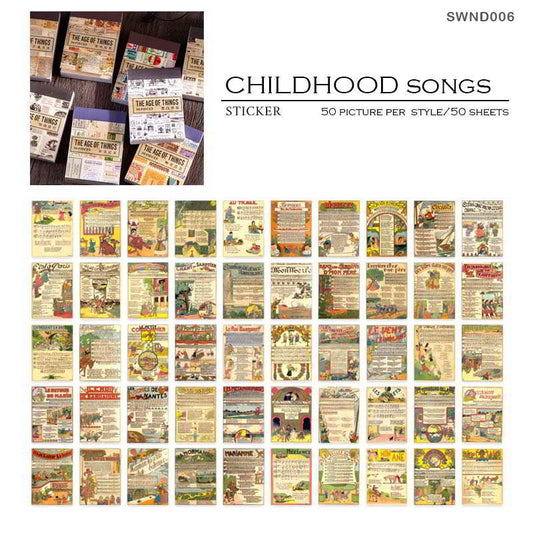 Paper Cutout Mini Book- SWND006 – Childhood Songs