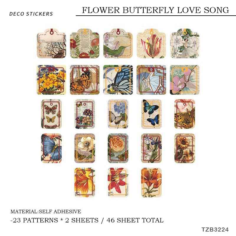 Paper Cutout – Flower Butterfly Love Song, TZB-3224