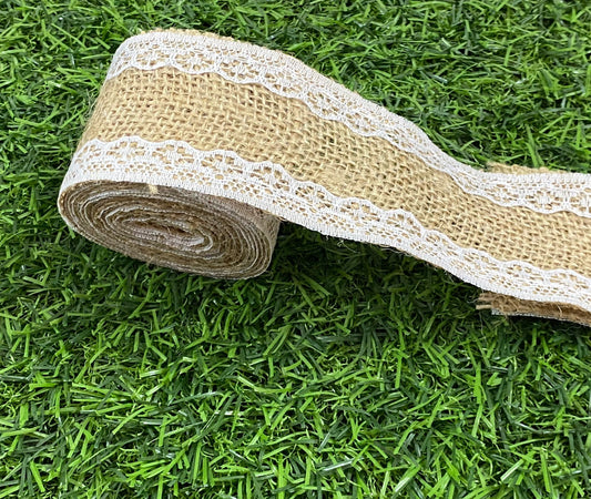 Jute and Net Lace- 1 roll- 2 mtr
