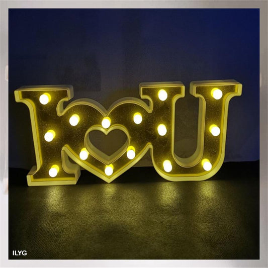 I Love U – Led Light Box – Gold
