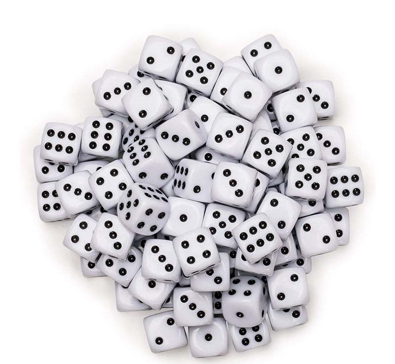 Dice Beads- 25 gm – White , design -1