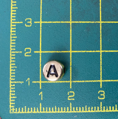 Golden Round alphabets Beads- 25 gm , design -2