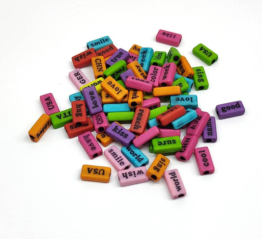 Message tiles Beads- 25 gm ,Multicolor – design -3