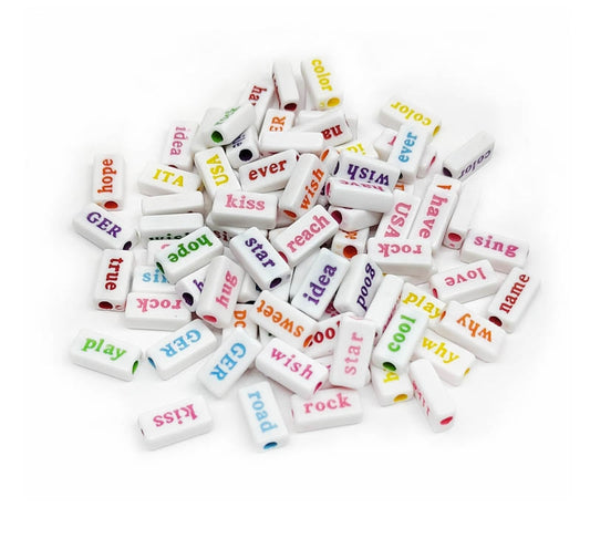 Message tiles Beads- 25 gm ,Multicolor – design -8