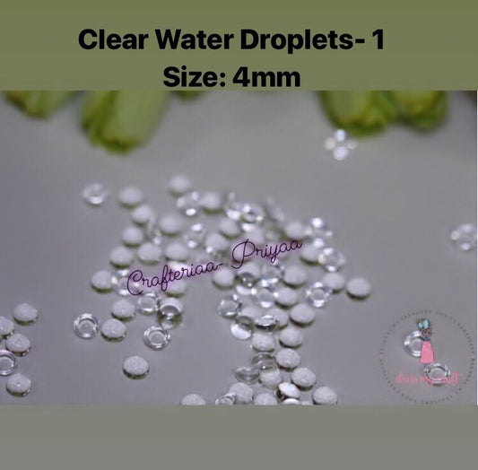 Clear Water Droplets 1- size: 4 mm